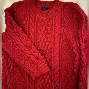 Talbots Red Cable Knit Sweater